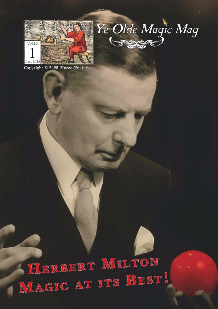 Cover of Ye Olde Magic Mag, volume 12 issue 1 with magician Herbert Milton 